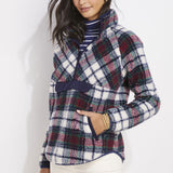 Vineyard Vines Womens Tartan Sherpa Popover Sweatshirt