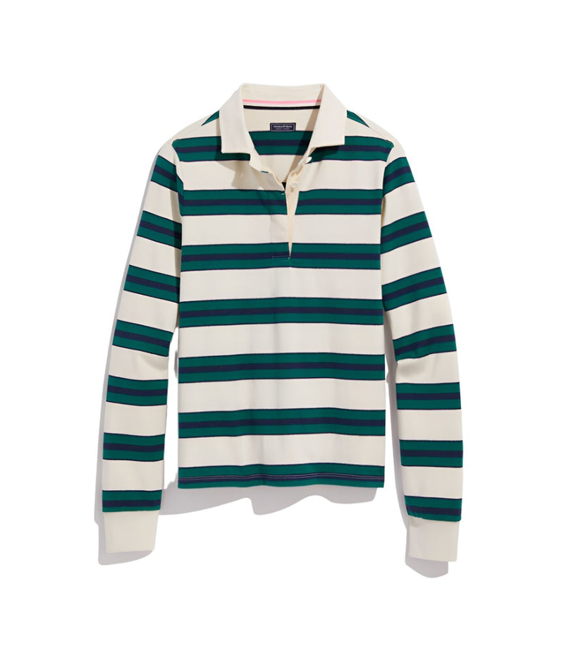 Vineyard Vines Womens Heritage Striped Rugby Long Sleeve Shirt