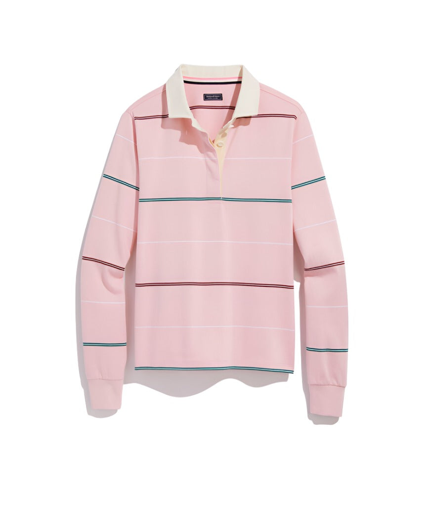 Vineyard Vines Womens Heritage Striped Rugby Long Sleeve Shirt