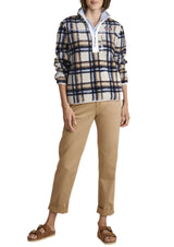 Vineyard Vines Womens Plaid SuperShep 1/4 Pullover Sweater