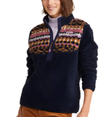 Vineyard Vines Womens Fair Isle Sherpa Quarter Zip Fleece