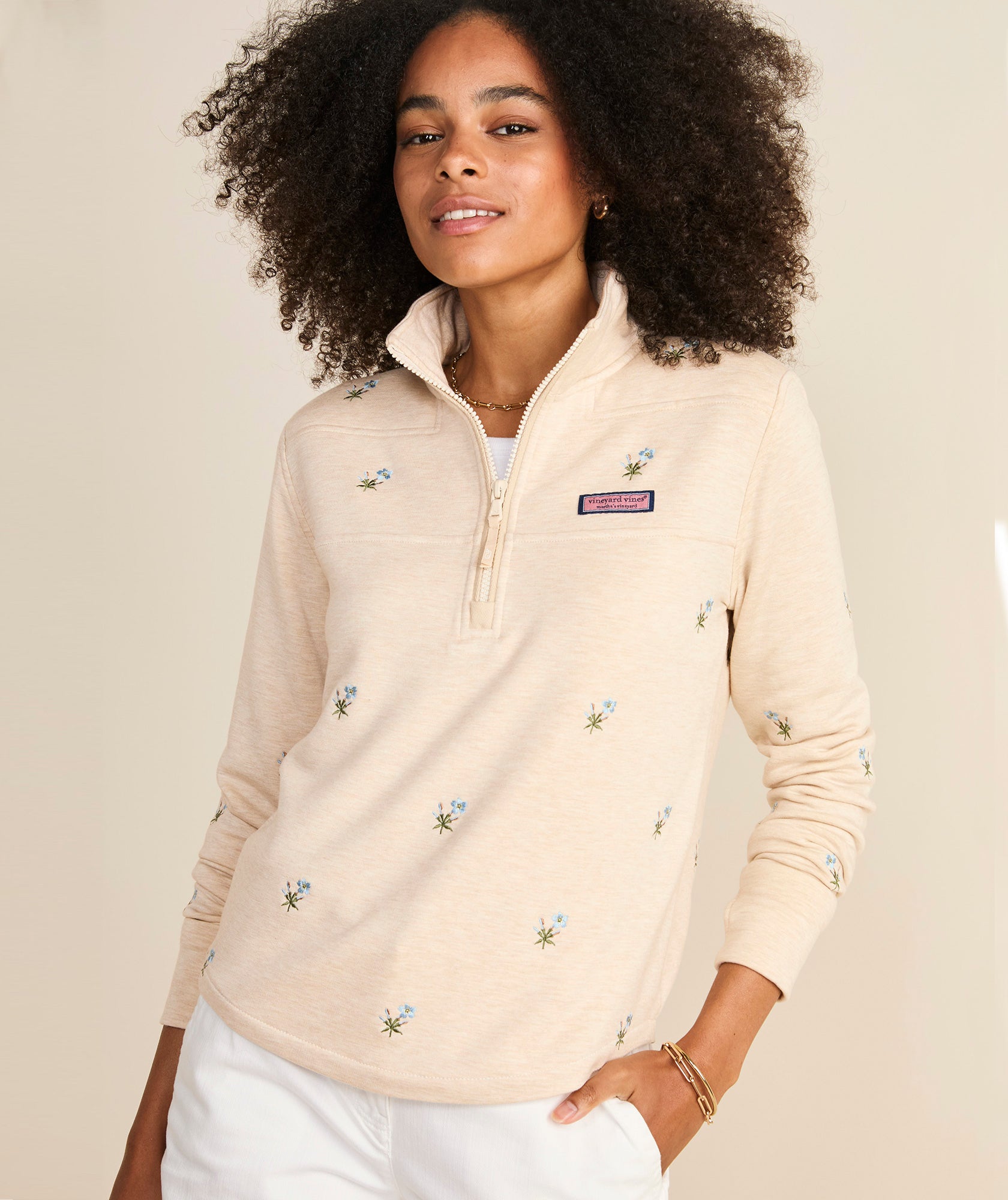 Vineyard Vines Womens Dreamcloth Embroidered Relaxed Shep Shirt