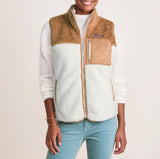 Vineyard Vines Womens Colorblock Heritage High-Pile Fleece Full-Zip Vest