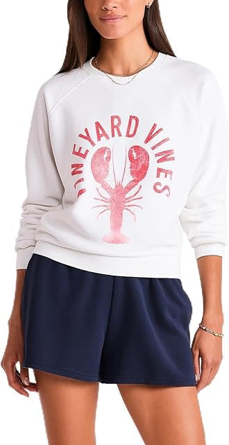 Vineyard Vines Womens Lobster Vintage Terry Crew Neck Sweater