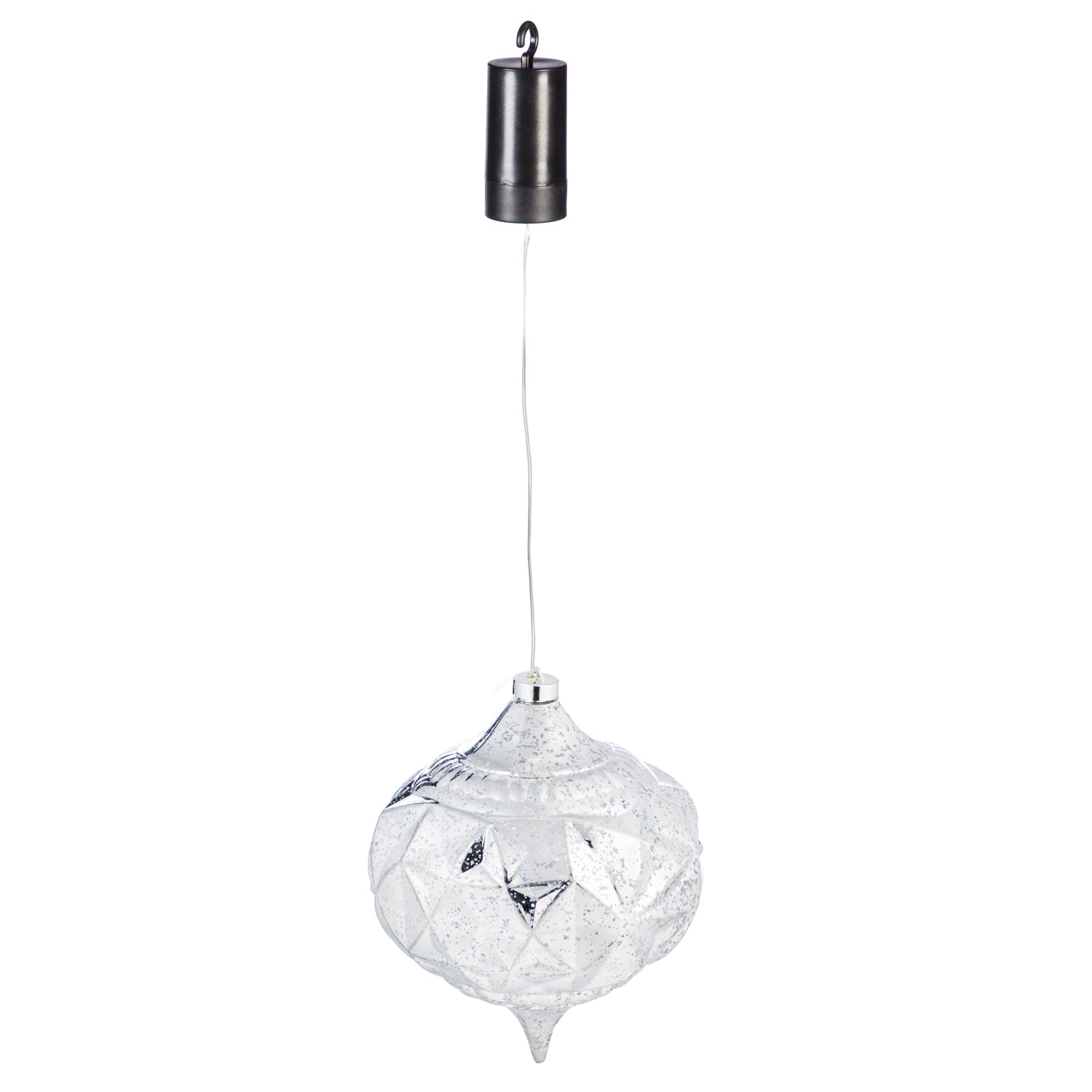 Evergreen 8" Silver Top LED Ornament
