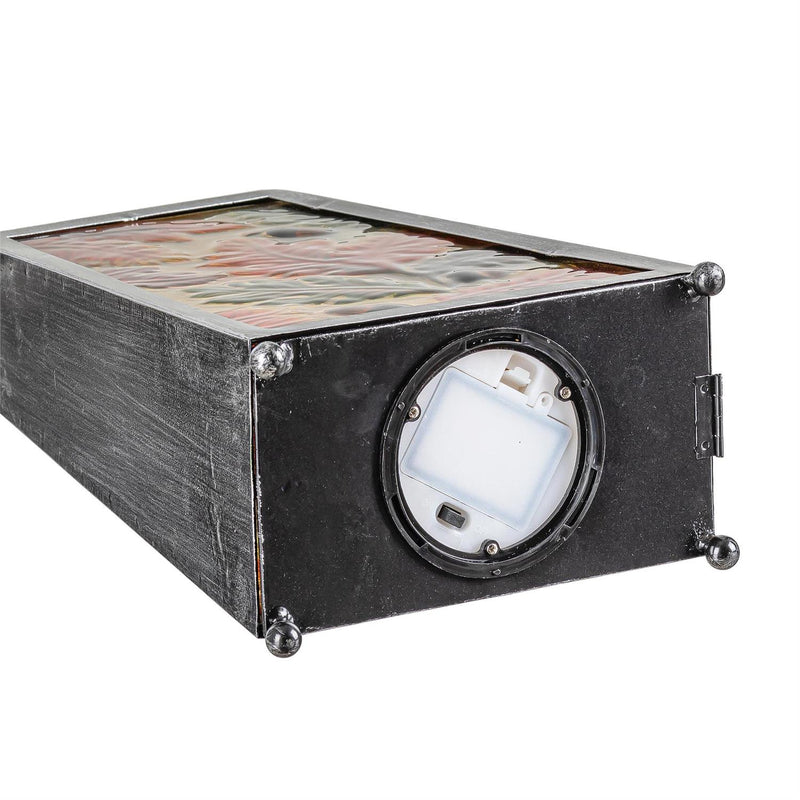 Evergreen Harvest Glass and Metal LED Lantern