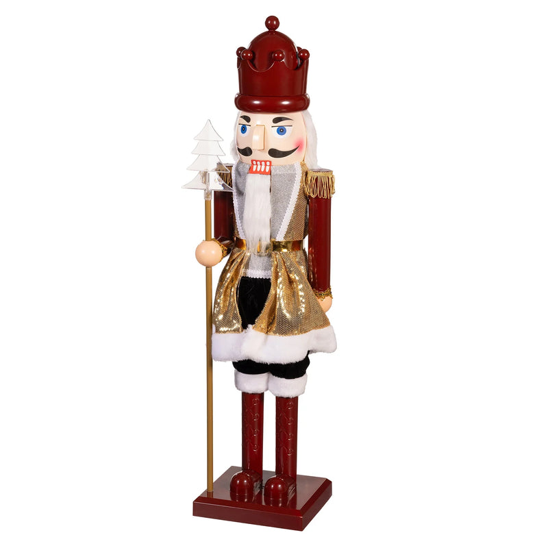 Plow & Hearth Joyful Traditions Nutcracker LED Musical Garden Statue
