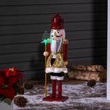 Plow & Hearth Joyful Traditions Nutcracker LED Musical Garden Statue