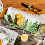 Evergreen Shades of Green Rectangular Melamine Platter with Spreader Set