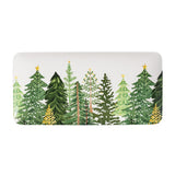 Evergreen Shades of Green Rectangular Melamine Platter with Spreader Set