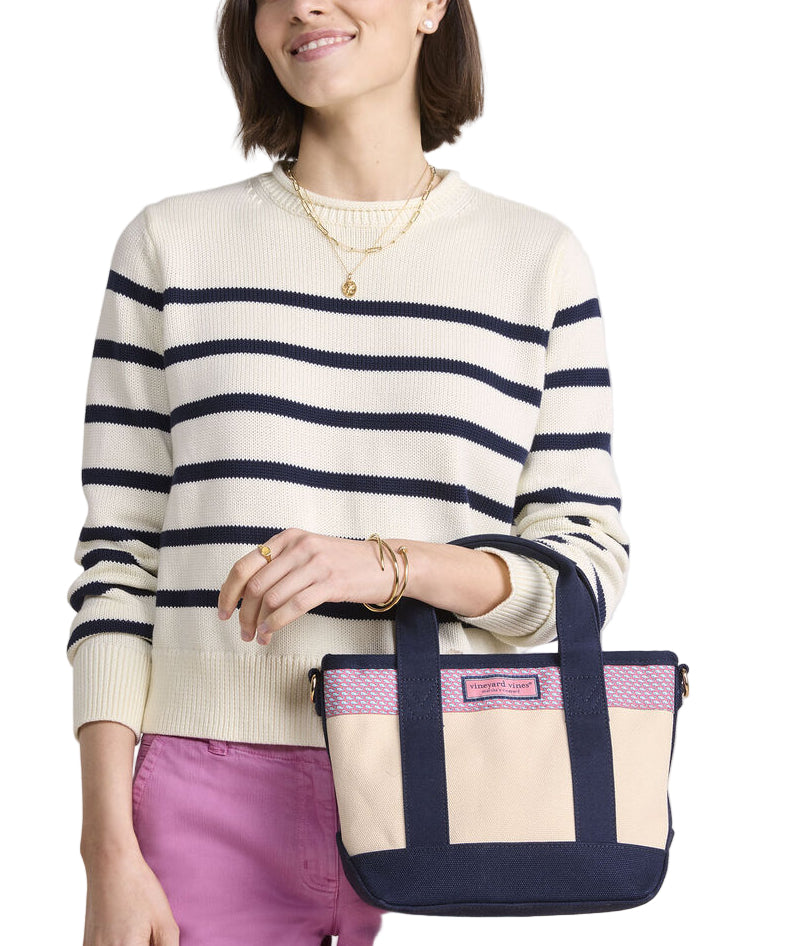 Vineyard Vines Womens Heritage Tie Silk Mini Tote Handbag