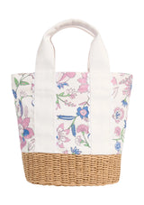 Vineyard Vines Womens Wicker Base Bucket Handbag