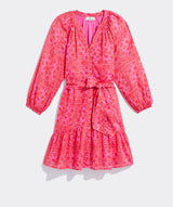Vineyard Vines Womens Scarf Print Tie-Waist Dress