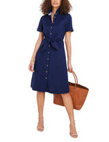 Vineyard Vines Womens Westerly Tie-Front Linen Dress