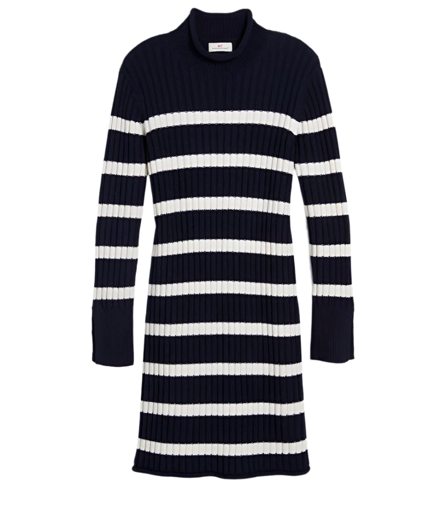 blue and white striped sweater dress Blue Striped Dress - Button-Up Midi Dress - Midi Sweater Dress