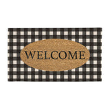 Evergreen Buffalo Check Welcome Coir Mat