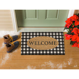 Evergreen Buffalo Check Welcome Coir Mat