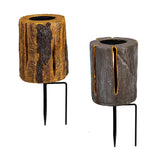 Evergreen Woodland Storybook Garden Path Lighting Faux Wood Garden Stakes