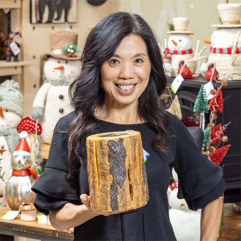 Evergreen Woodland Storybook Garden Path Lighting Faux Wood Garden Stakes