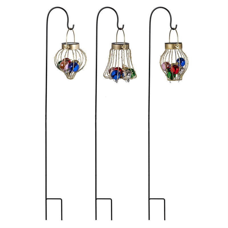 Evergreen Joyful Traditions Ornament Ball Solar Garden Stake