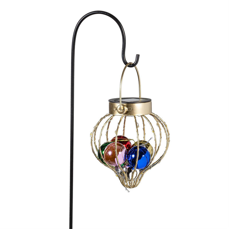 Evergreen Joyful Traditions Ornament Ball Solar Garden Stake