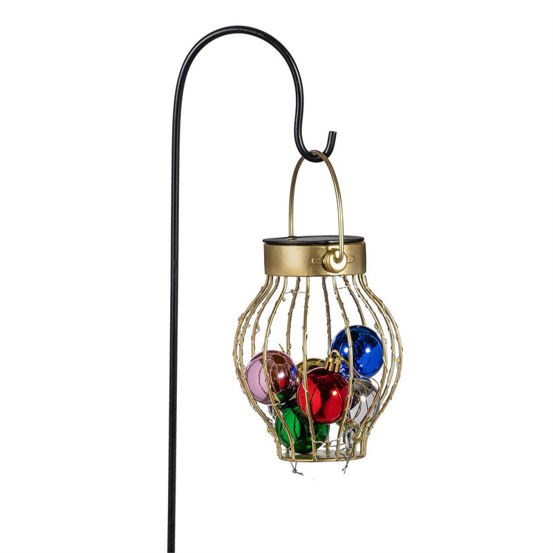 Evergreen Joyful Traditions Ornament Ball Solar Garden Stake