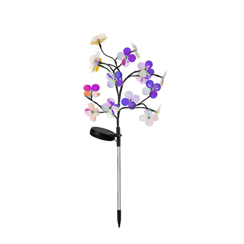 Evergreen Season To Sparkle Iridescent Flower Solar Garden Stake