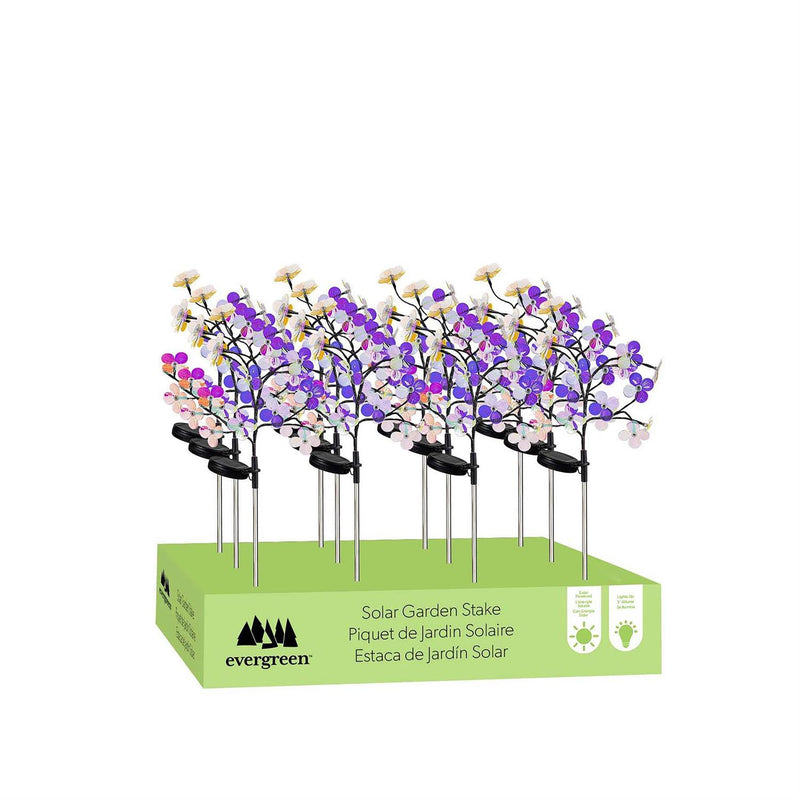 Evergreen Season To Sparkle Iridescent Flower Solar Garden Stake