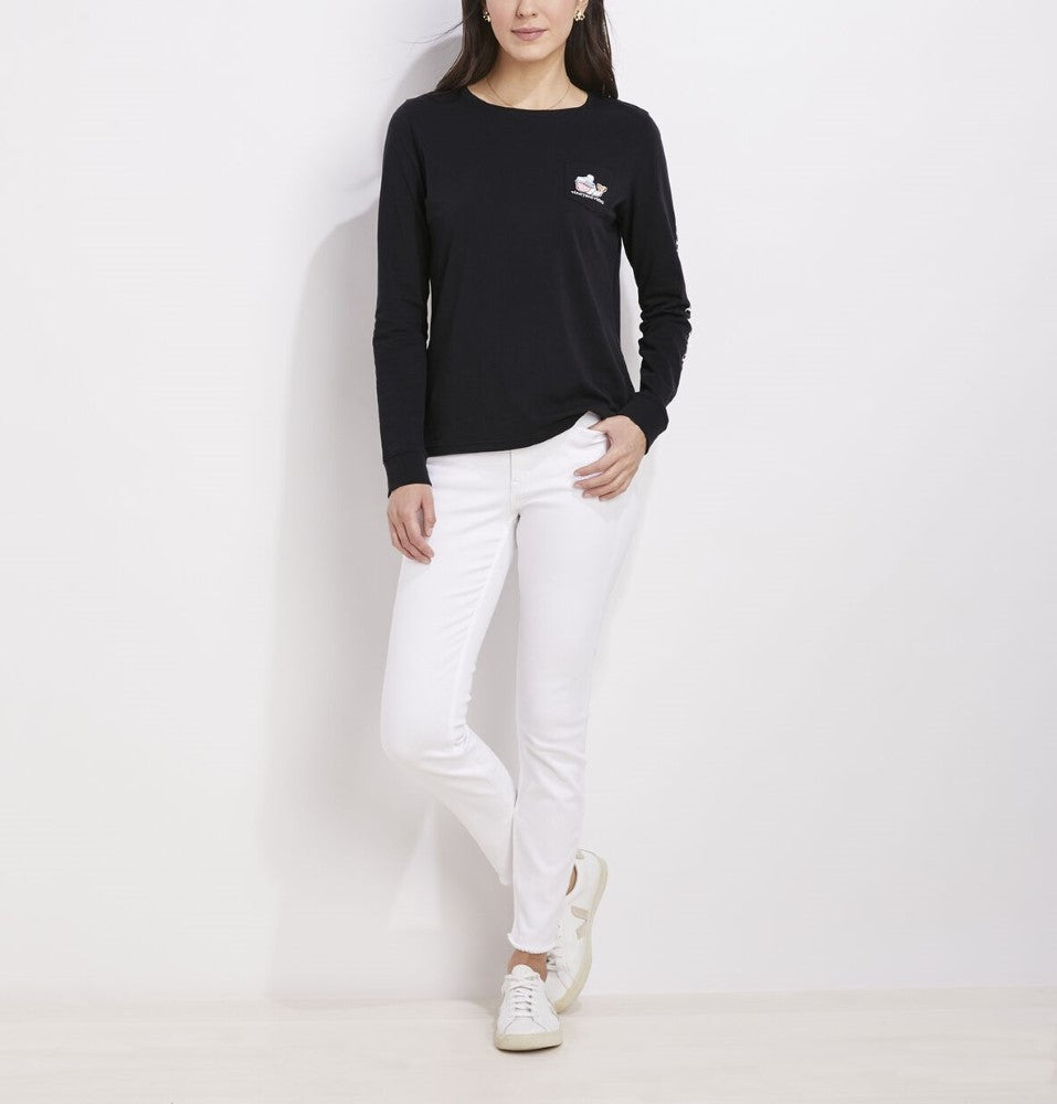Vineyard Vines Womens Après Ski Whale Long Sleeve Pocket T-Shirt