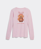Vineyard Vines Womens Easter Dog Long Sleeve Pocket T-Shirt