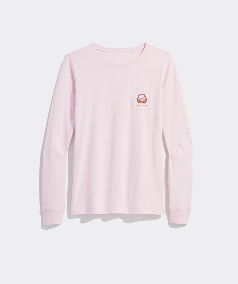 Vineyard Vines Womens Easter Dog Long Sleeve Pocket T-Shirt