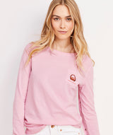 Vineyard Vines Womens Easter Dog Long Sleeve Pocket T-Shirt