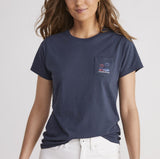 Vineyard Vines Womens Beach Fireworks Short Sleeve Pocket T-Shirt