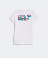 Vineyard Vines Womens Floral Whale Pocket Short Sleeve T-Shirt