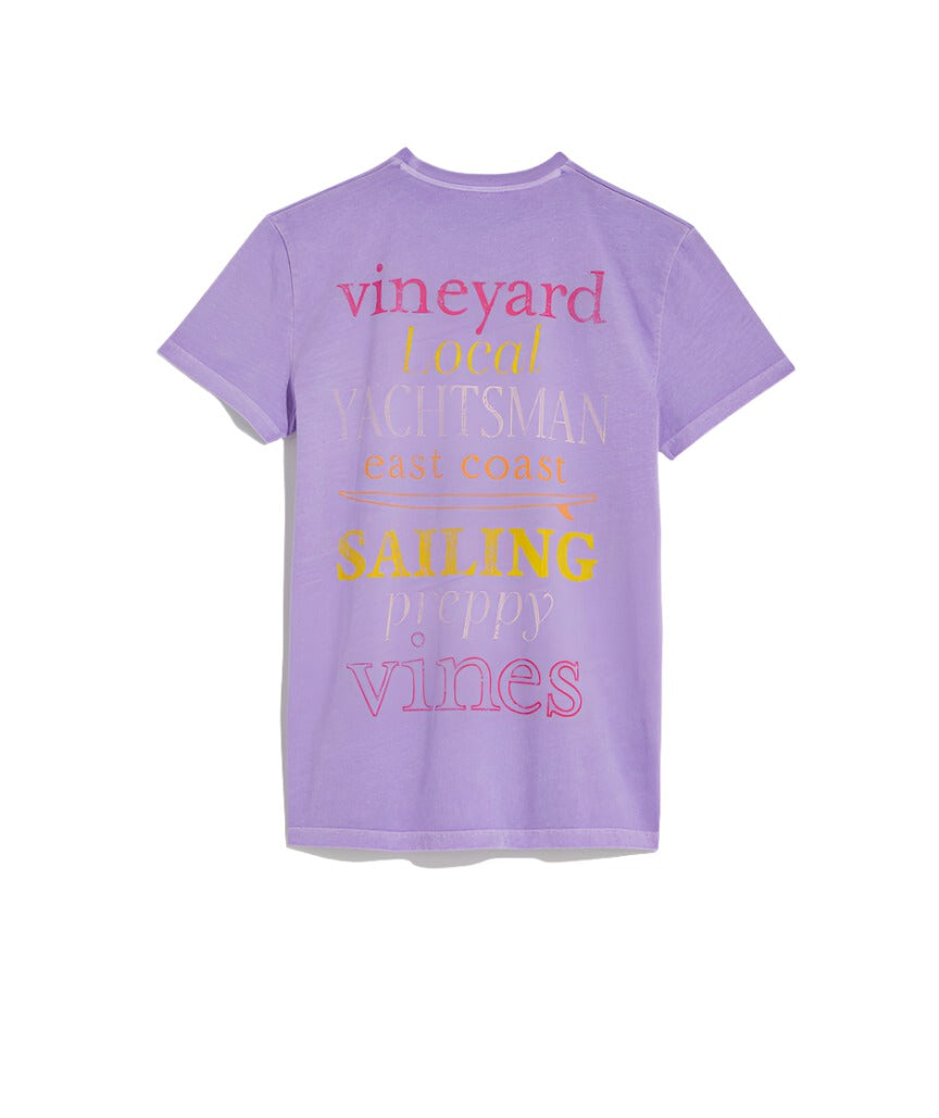 Vineyard Vines Womens Stacked Text Boyfriend Short Sleeve T