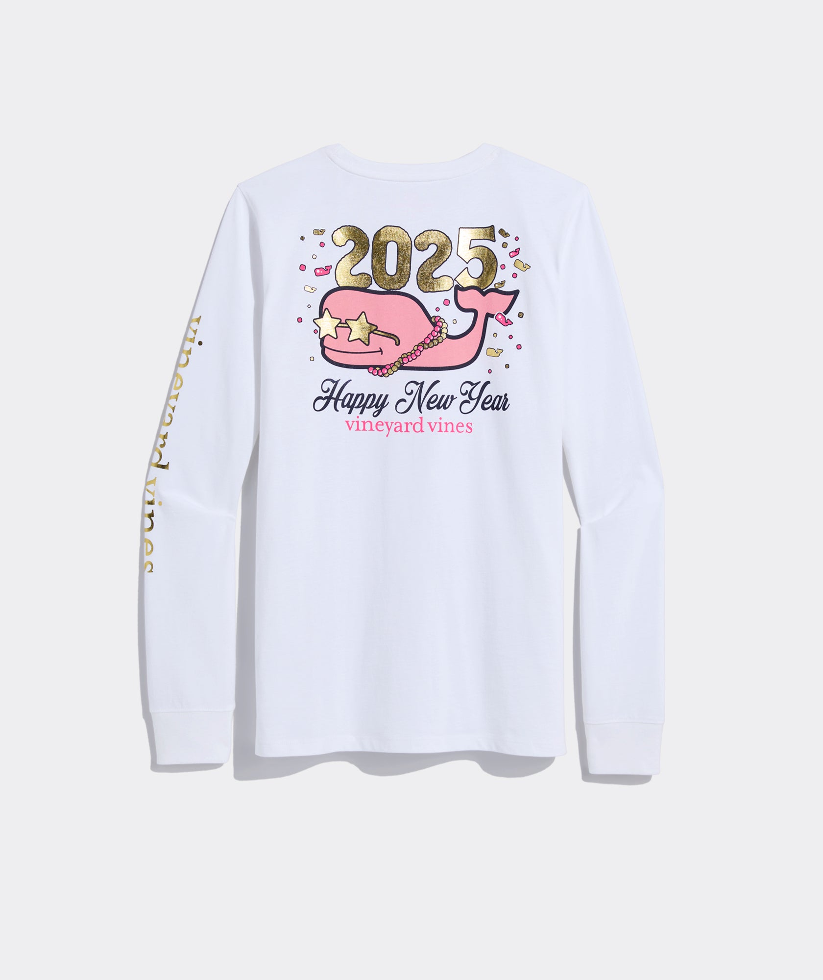 Vineyard Vines Womens New Year's Eve Whale Long-Sleeve Pocket T-Shirt