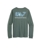 Vineyard Vines Womens Edie Floral Dynamic Whale Pocket Long Sleeve T-Shirt