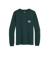 Vineyard Vines Womens Mrs. Claus & Presents Long-Sleeve Pocket T-Shirt