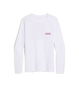 Vineyard Vines Womens String Lights Pups Logo Box Long-Sleeve Pocket T-Shirt