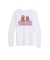 Vineyard Vines Womens String Lights Pups Logo Box Long-Sleeve Pocket T-Shirt