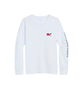 Vineyard Vines Womens Party Plaid Whale Long-Sleeve Pocket T-Shirt