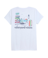 Vineyard Vines Womens Key West Toile Scenic Pocket Short Sleeve T-Shirt