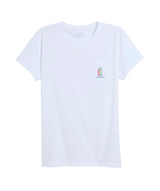 Vineyard Vines Womens Key West Toile Scenic Pocket Short Sleeve T-Shirt