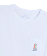 Vineyard Vines Womens Key West Toile Scenic Pocket Short Sleeve T-Shirt