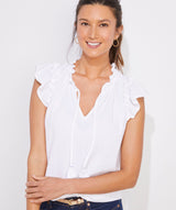 Vineyard Vines Womens Seastitch Double Gauze Ruffle Popover Shirt