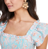 Vineyard Vines Womens Cay Floral Smocked Top