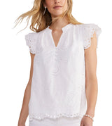Vineyard Vines Womens Vineyard Eyelet Ruffle Top