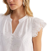 Vineyard Vines Womens Vineyard Eyelet Ruffle Top