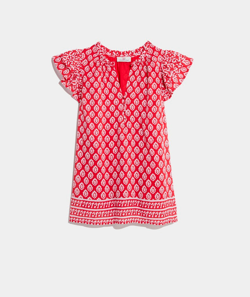 Vineyard Vines Womens Vineyard Tile Ruffle Top