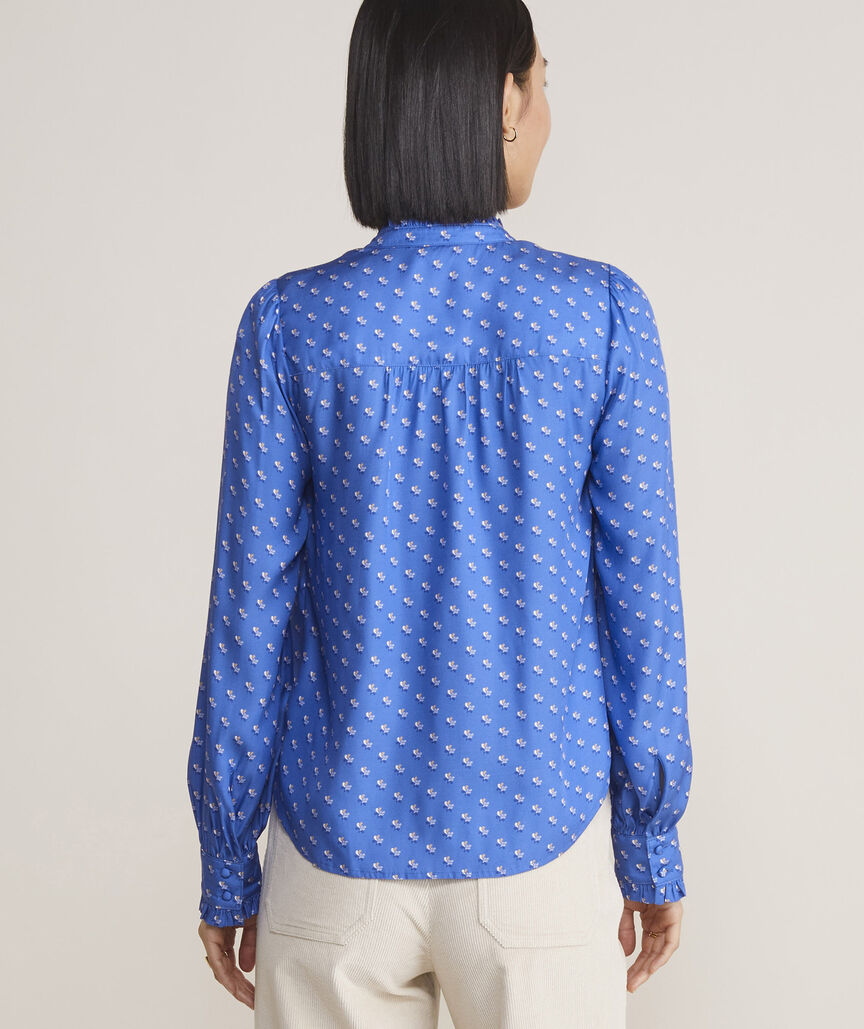 ヴィニヤードヴァインズ Vineyard Vines Long Sleeve Ruffle Popover レディース シャツ トップス B Plai Shop Ruffle Popover at vineyard vines